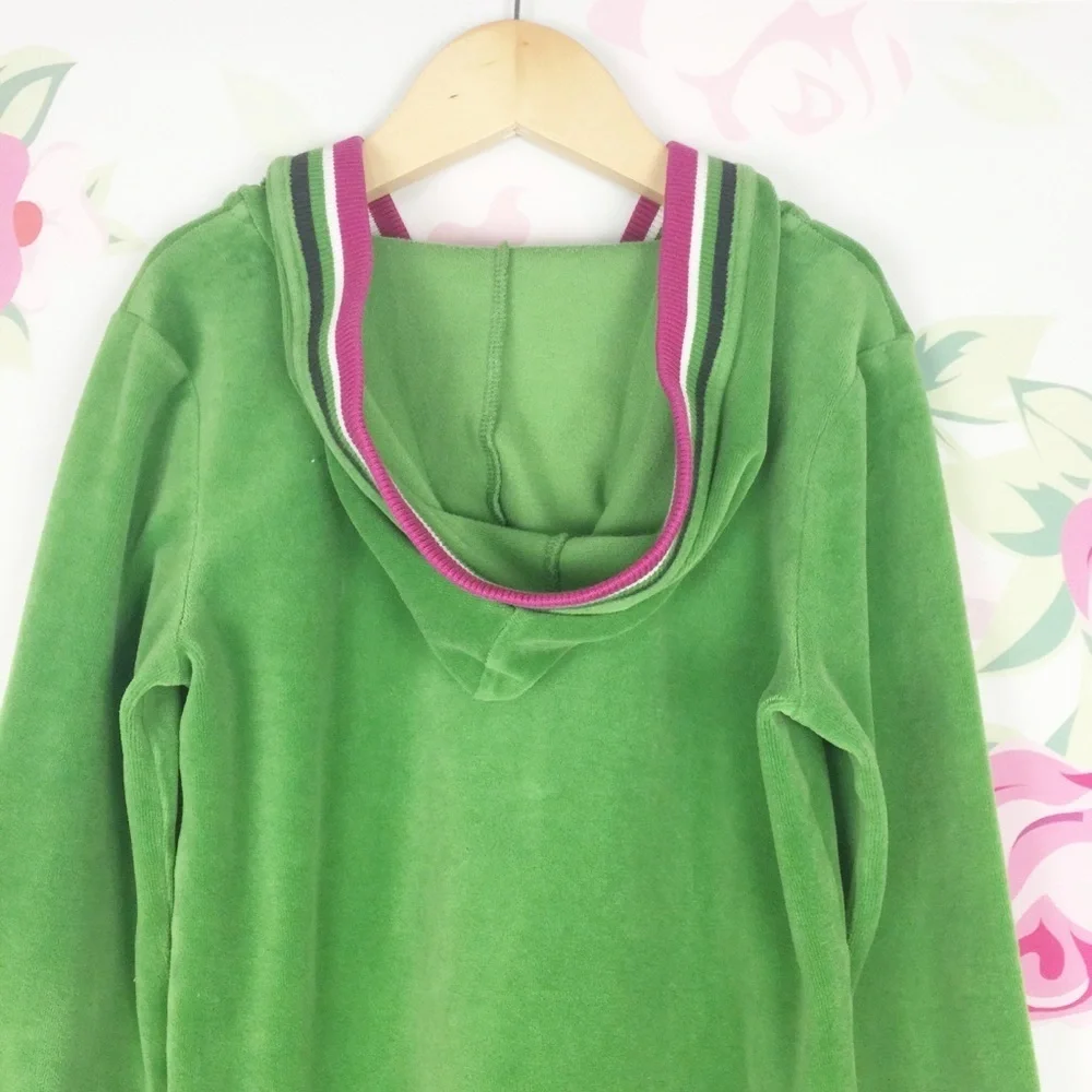 Gymboree Green Velour Hood Heart Tunic Dress 9